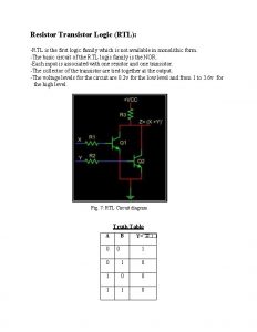 Resistor transistor logic (rtl)
