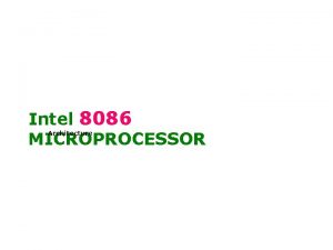 Intel 8086 architecture