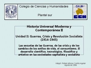Colegio de Ciencias y Humanidades Plantel sur Historia
