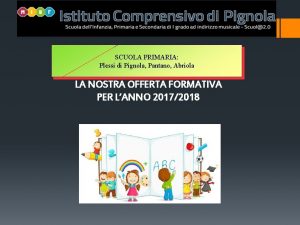 SCUOLA PRIMARIA Plessi di Pignola Pantano Abriola LA