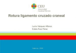 Rotura ligamento cruzado craneal Luca Vzquez Alfonso Estela