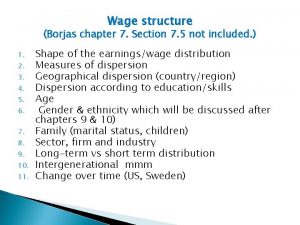 Wage structure Borjas chapter 7 Section 7 5