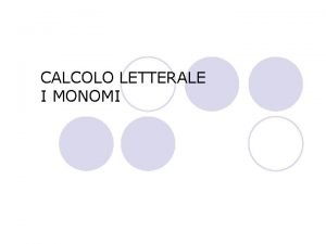 Potenza di monomi Potenza di monomi