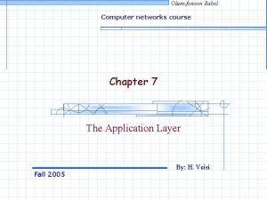 Olumfonoon Babol Computer networks course Chapter 7 The