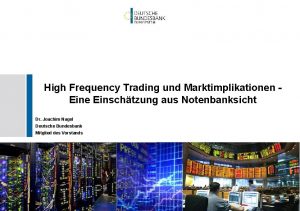 High Frequency Trading und Marktimplikationen Eine Einschtzung aus