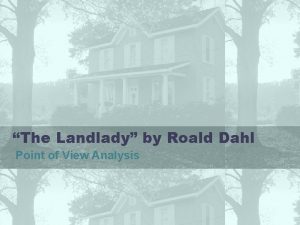 The landlady by roald dahl analysis
