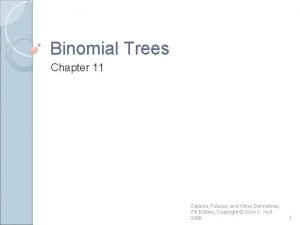 Binomial Trees Chapter 11 Options Futures and Other