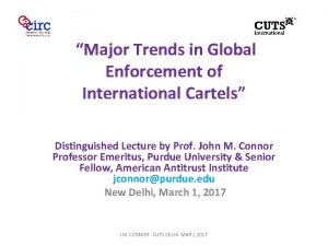 Major Trends in Global Enforcement of International Cartels