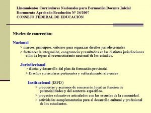 Lineamientos Curriculares Nacionales para Formacin Docente Inicial Documento