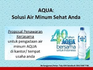 Contoh proposal penawaran produk air mineral