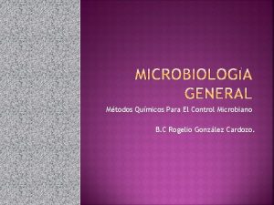 Mtodos Qumicos Para El Control Microbiano B C