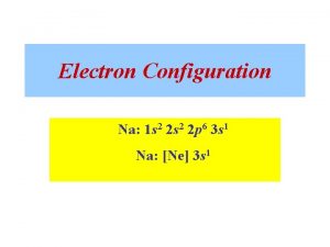 Electron configuration for na+1