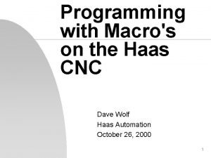 Haas cnc programming