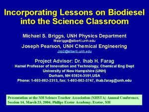 Incorporating Lessons on Biodiesel into the Science Classroom