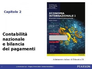 Capitolo 2 Contabilit nazionale e bilancia dei pagamenti