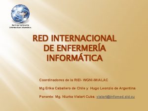 RED INTERNACIONAL DE ENFERMERA INFORMTICA Coordinadores de la