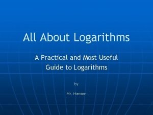 Logarithm arithmetic