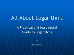 Logarithm arithmetic Logarithm arithmetic