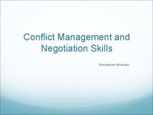 Conflict management conclusion