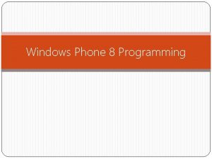 Windows mobile programming Windows mobile programming