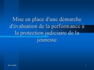 Mise en place dune dmarche dvaluation de la