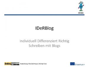 IDe RBlog Individuell Differenziert Richtig Schreiben mit Blogs