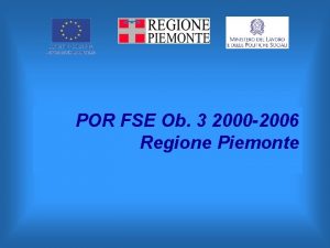 POR FSE Ob 3 2000 2006 Regione Piemonte