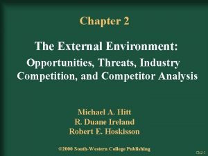 Chapter 2 The External Environment Opportunities Threats Industry