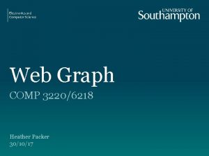 Web Graph COMP 32206218 Heather Packer 301017 How