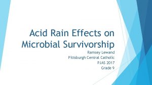 Acid Rain Effects on Microbial Survivorship Ramsey Lewand