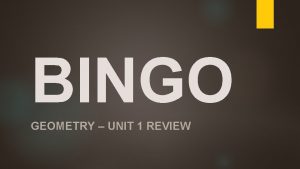 Geometry semester 2 bingo review