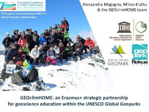 T 8 Regional and International UNESCO Global Geopark