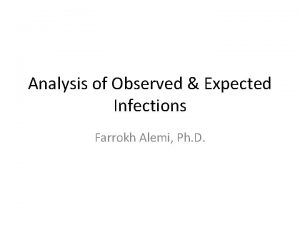 Analysis of Observed Expected Infections Farrokh Alemi Ph