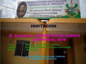 INVITACION Al Evento de RENDICION DE CUENTA AO