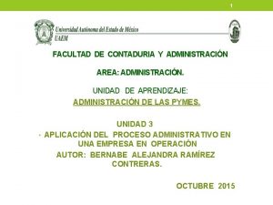 1 FACULTAD DE CONTADURIA Y ADMINISTRACIN AREA ADMINISTRACIN