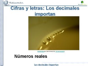 Cifras y letras Los decimales importan En fila