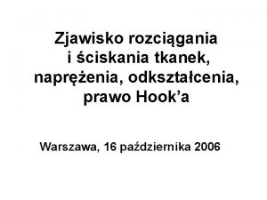 Zjawisko rozcigania i ciskania tkanek naprenia odksztacenia prawo