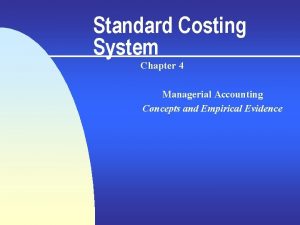 Standard cost accounting definition