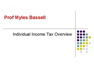 Prof Myles Bassell Individual Income Tax Overview Learning