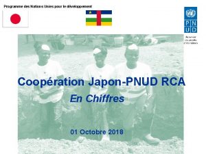 Programme des Nations Unies pour le dveloppement Coopration