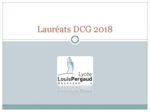 Laurats DCG 2018 PROMOTIONS ANTRIEURES CATALANO Romuald TRESORERIE