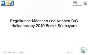 Regelkunde Mdchen und Knaben DC Hallenhockey 2019 Bezirk