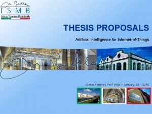 Artificial intelligence thesis proposals