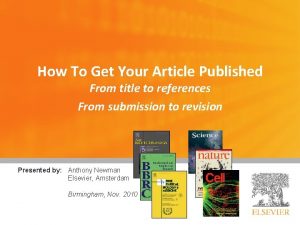 How To Get Your Article Published From title