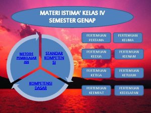 MATERI ISTIMA KELAS IV SEMESTER GENAP PERTEMUAN PERTAMA