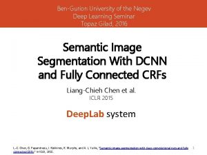 BenGurion University of the Negev Deep Learning Seminar