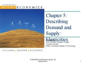 Chapter 5 Describing Demand Supply Elasticities Prepared by