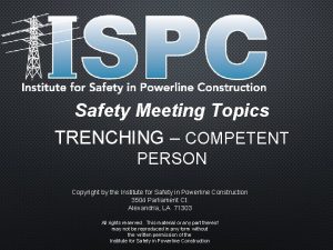 Trenching and excavation safety meeting