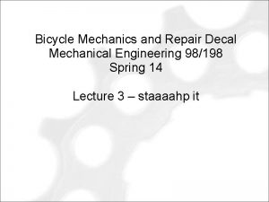 Bicycle Mechanics and Repair Decal Mechanical Engineering 98198