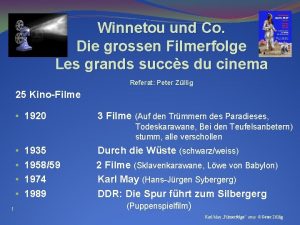 Winnetou und Co Die grossen Filmerfolge Les grands